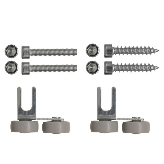 Комплект роликов для шкафа купе 55x40x40 мм 20 кг сталь цвет серый.