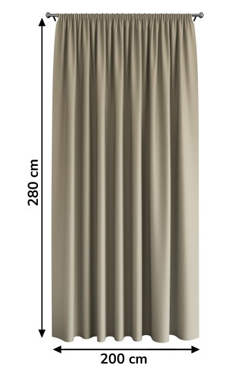 Штора на ленте Блейк 200x280 см цвет бежевый