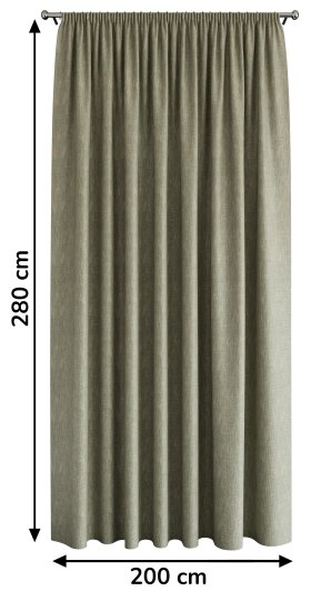 Штора на ленте Este 200x280 см цвет оливковый