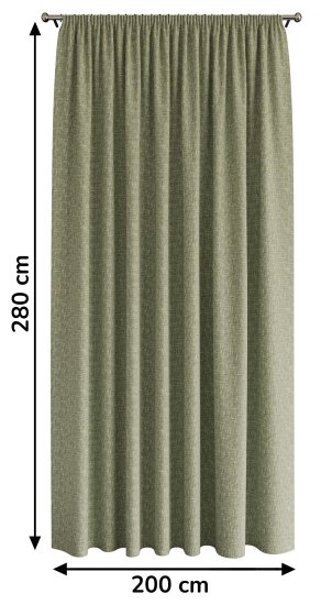 Штора на ленте Pisa 200x280 см цвет оливковый