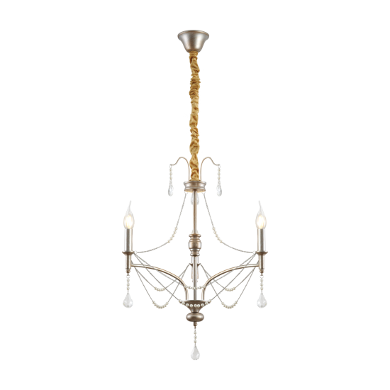 Светильник подвесной Bagetta 3 лампы 15 м² цвет хром