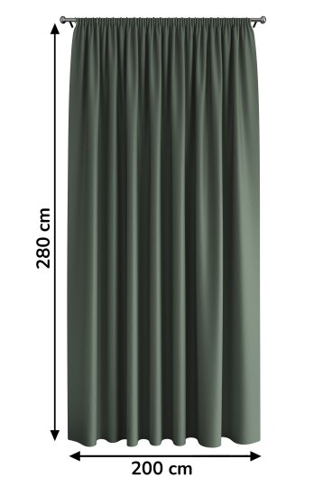 Штора на ленте Dora 200x280 см цвет зеленый