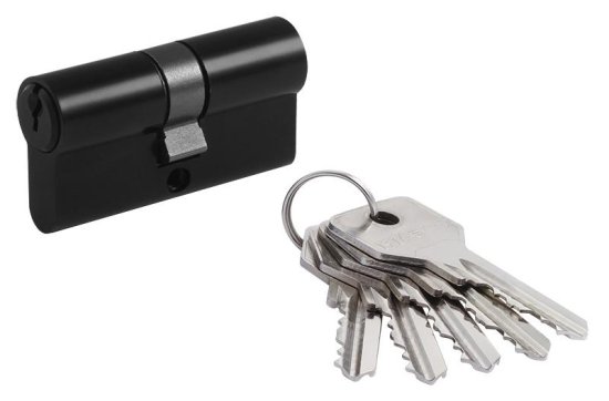 Цилиндр STD Z Л-60 30x30 мм ключ/ключ цвет черный без вертушки