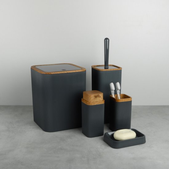 Дозатор для мыла Fixsen Fog Gray настольный пластик серый (FX472-1)