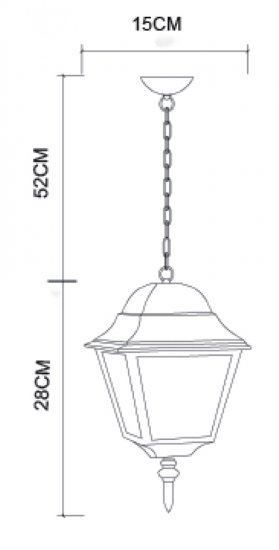 Светильник садово-парковый подвесной Arte Lamp Bremen черный 260 мм E27 60 Вт IP44 (A1015SO-1BK)