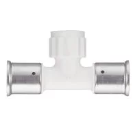 Тройник Henco (13PKW-260426) 26(пресс) х 1/2 ВР(г) х 26(пресс) белый PVDF