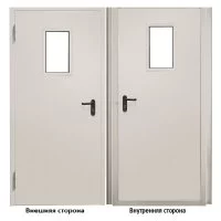Дверь противопожарная Промет ДПС-EIS-60 со стеклом левая серый RAL 7035 950х2050 мм