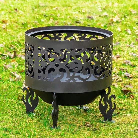 Чаша костровая Ажурная 600 мм коническое дно 4 ножки