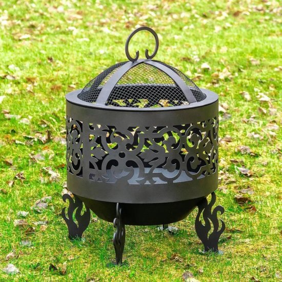 Чаша костровая Ажурная 600 мм коническое дно 4 ножки