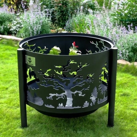 Чаша костровая Деревья 600 мм коническое дно 3 ножки