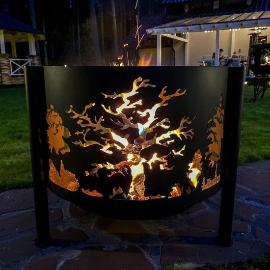 Чаша костровая Деревья 600 мм коническое дно 3 ножки