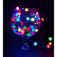 Гирлянда Neon-Night мультишарики d=17,5 мм 10м 80LED мульти, черный ПВХ