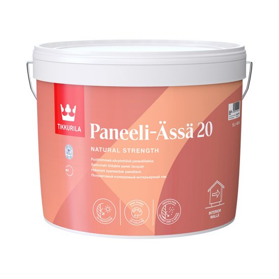 Лак акриловый интерьерный Tikkurila/Tikkivala Paneeli-Assa Expert основа EP бесцветный 9 л полуматовый