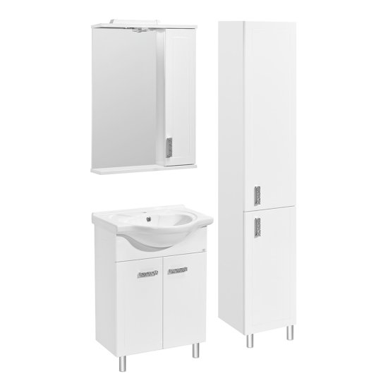 Пенал АСБ-Мебель Лиана 35 см напольный правый белый