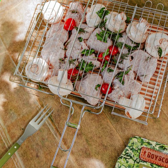 Решетка-гриль универсальная Boyscout высококачественная сталь с пищевым покрытием 42х5,5х70 см