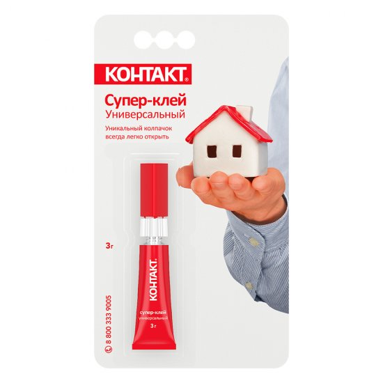 Клей Контакт секундный прозрачный 3 г на блистере