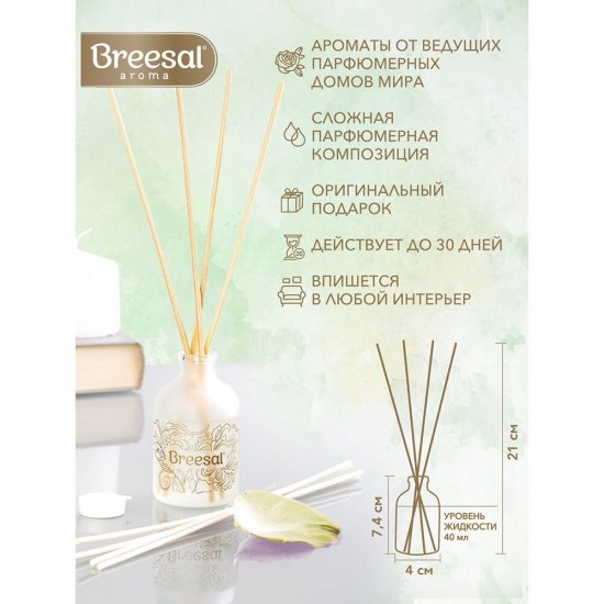 Аромадиффузор с палочками Breesal Aromа Sphere Нежный поцелуй 40 мл