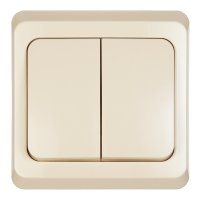 Выключатель Systeme Electric Этюд двухклавишный встраиваемый бежевый с подсветкой (BC10-006K)