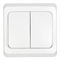 Выключатель Systeme Electric Этюд двухклавишный встраиваемый белый с подсветкой (BC10-006B)