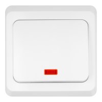 Выключатель Systeme Electric Этюд одноклавишный встраиваемый белый с подсветкой (BC10-005B)