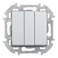 Выключатель Legrand Inspiria трехклавишный встраиваемый алюминий (673642)