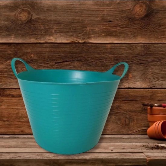 Ведро садовое РВ Пласт 28 л пластиковое гибкое бирюзовое