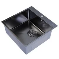 Мойка для кухни Mixline Pro 50х50х20 см врезная с сифоном сталь графит (547230)