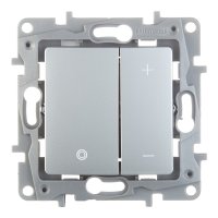 Диммер Legrand Etika двухклавишный встраиваемый алюминий нажимной (672418)