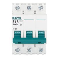 Автоматический выключатель модульный Dekraft BA-101 3P 16А тип B 4,5 кА 230/400 В (11030DEK)