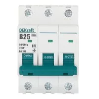 Автоматический выключатель модульный Dekraft BA-103 3P 25А тип B 6 кА 230/400 В (12243DEK)