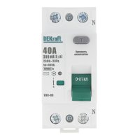 УЗО Dekraft УЗО-03 40А 1P+N тип AC 300 мА 6 кА компактное (14070DEK)