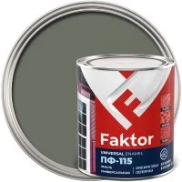 Эмаль ПФ-115 Faktor серая полуматовая 0,8 кг