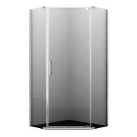Душевой уголок WasserKraft Leine 35P хром 90х90х200 см пятиугольник стекло прозрачное 6 мм (35P11)