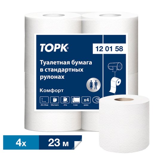 Туалетная бумага Tork Advanced в стандартных рулонах 23 м (4 шт.)