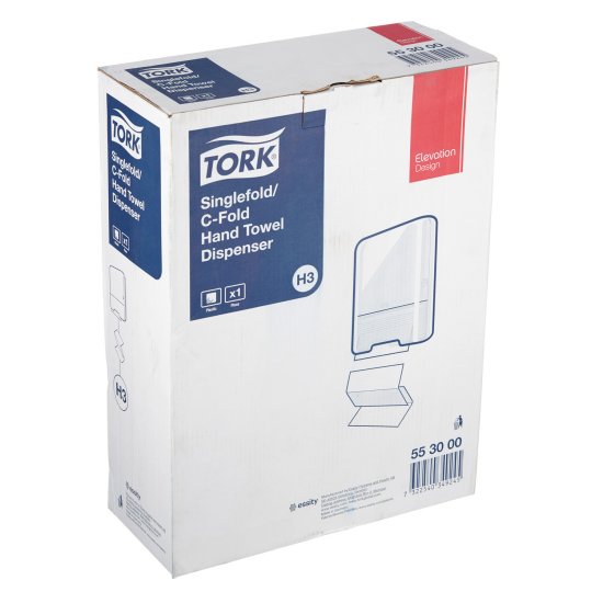 Диспенсер Tork для листовых полотенец Singlefold сложения ZZ и C (H3) пластик белый (553000)