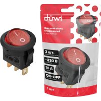 Круглый клавишный выключатель duwi MICRO