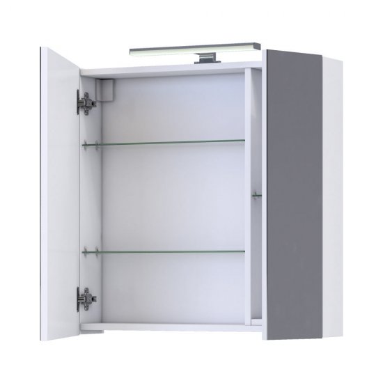 Зеркальный шкаф Vigo Plaza 70х70х15 см с подсветкой белый