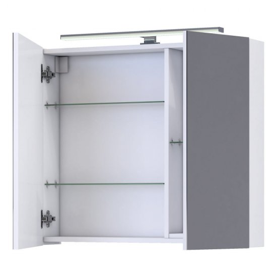 Зеркальный шкаф Vigo Plaza 80х70х15 см с подсветкой белый