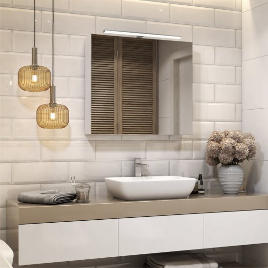 Зеркальный шкаф Vigo Plaza 80х70х15 см с подсветкой белый