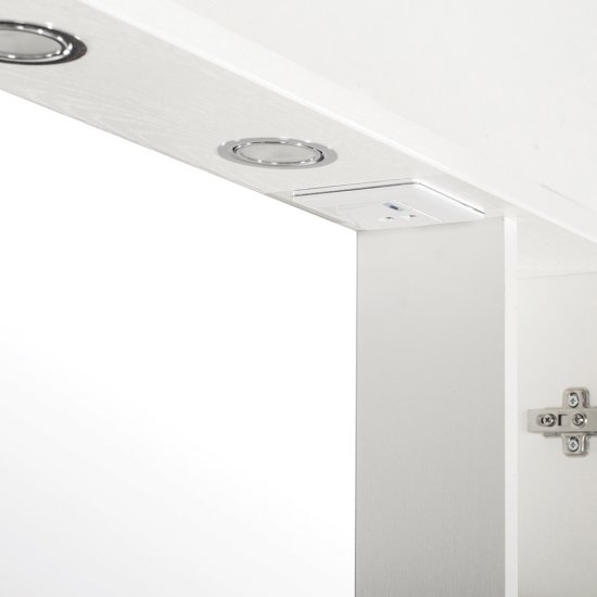 Зеркальный шкаф АСБ-Мебель Альфа 65х80х16 см с подсветкой белый