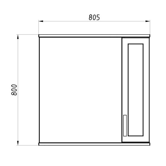 Зеркальный шкаф АСБ-Мебель Лиана 80х80х16 см с подсветкой белый