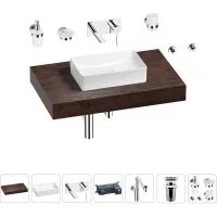 Комплект мебели для ванной комнаты с раковиной Wellsee Genuine Tree
