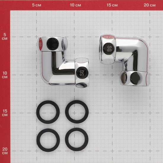 Соединитель угловой для полотенцесушителя 1 ВР(г) х 1 ВР(г) хром