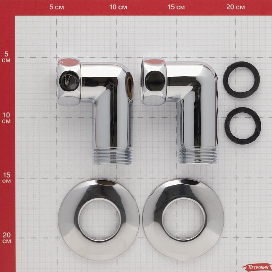 Соединитель угловой для полотенцесушителя 1 ВР(г) х 1 НР(ш) хром