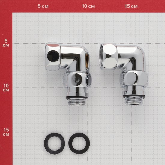 Соединитель угловой для полотенцесушителя 3/4 ВР(г) х 1/2 НР(ш) хром