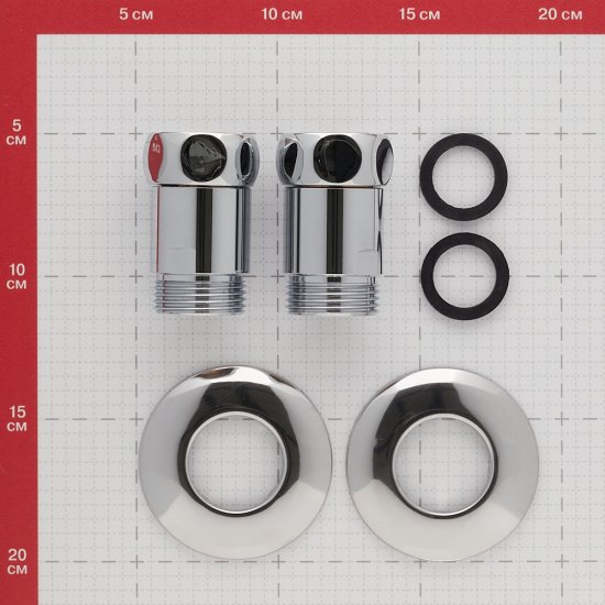 Соединитель прямой для полотенцесушителя 1 ВР(г) х 1 НР(ш) хром