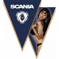 Треугольный автомобильный вымпел SKYWAY SCANIA с девушкой