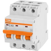 Автомат TDM ВА47-29 3Р, 40 А, 4,5 кА, С