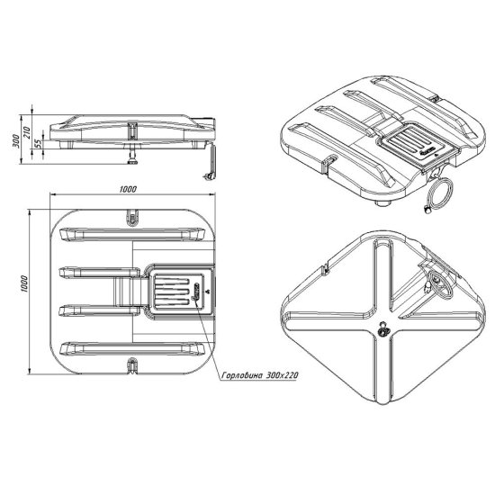 Бак для душа с подогревом 110 л Rostok Ok с лейкой