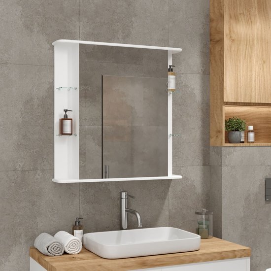 Зеркальный шкаф Continent Мондегу 80х80х15 см белый